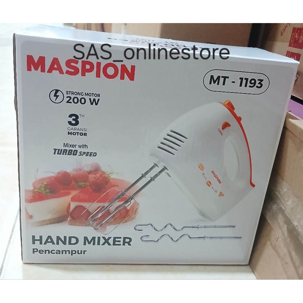 Mixer Hand Maspion Turbo MT-1193/Mixer Tangan Maspion ORI TYPE MT1193