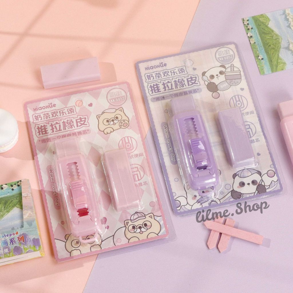 

[1 Set] Sliding Eraser Refill Berkualitas Cute Animal / Penghapus Stip Pensil Mekanik Dengan Warna Soft Pastel Aesthetic