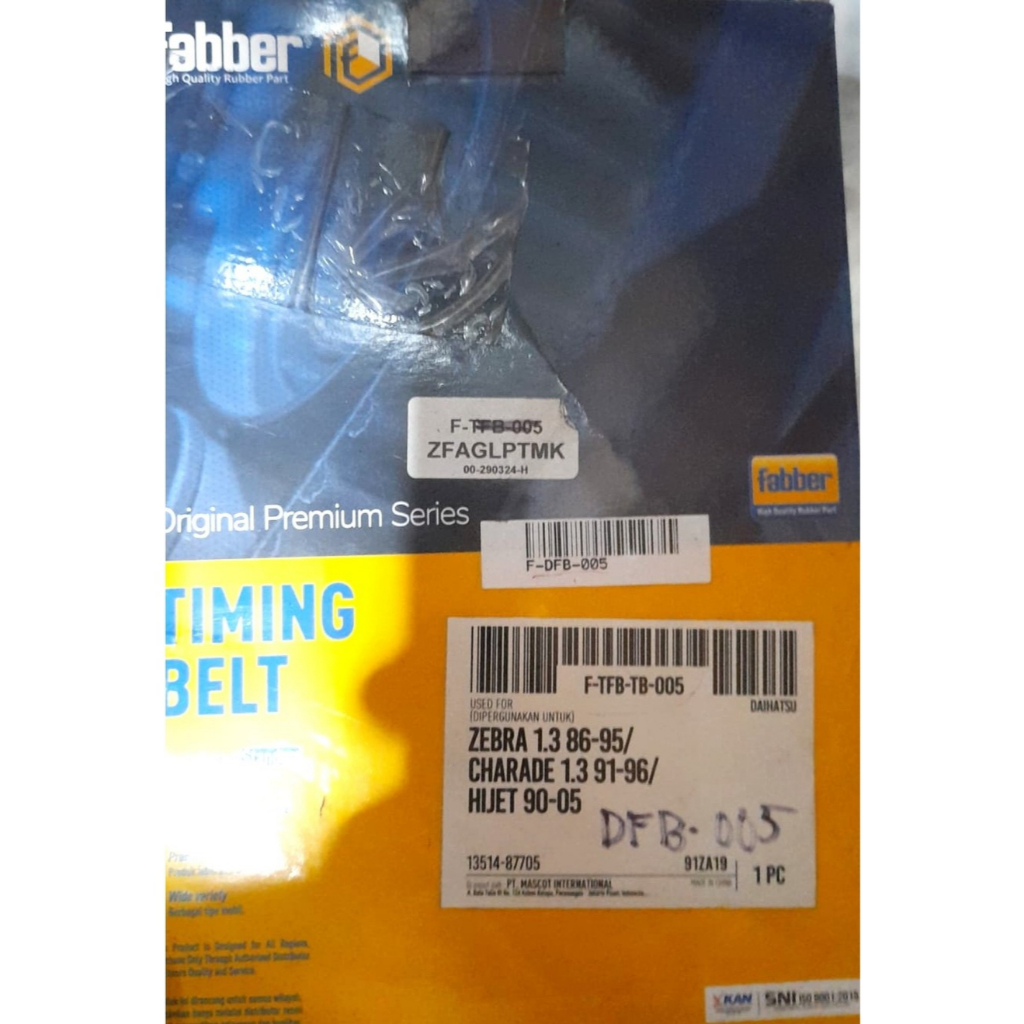 TIMING BELT zebra / charade / hijet FABBER-DFB-005
