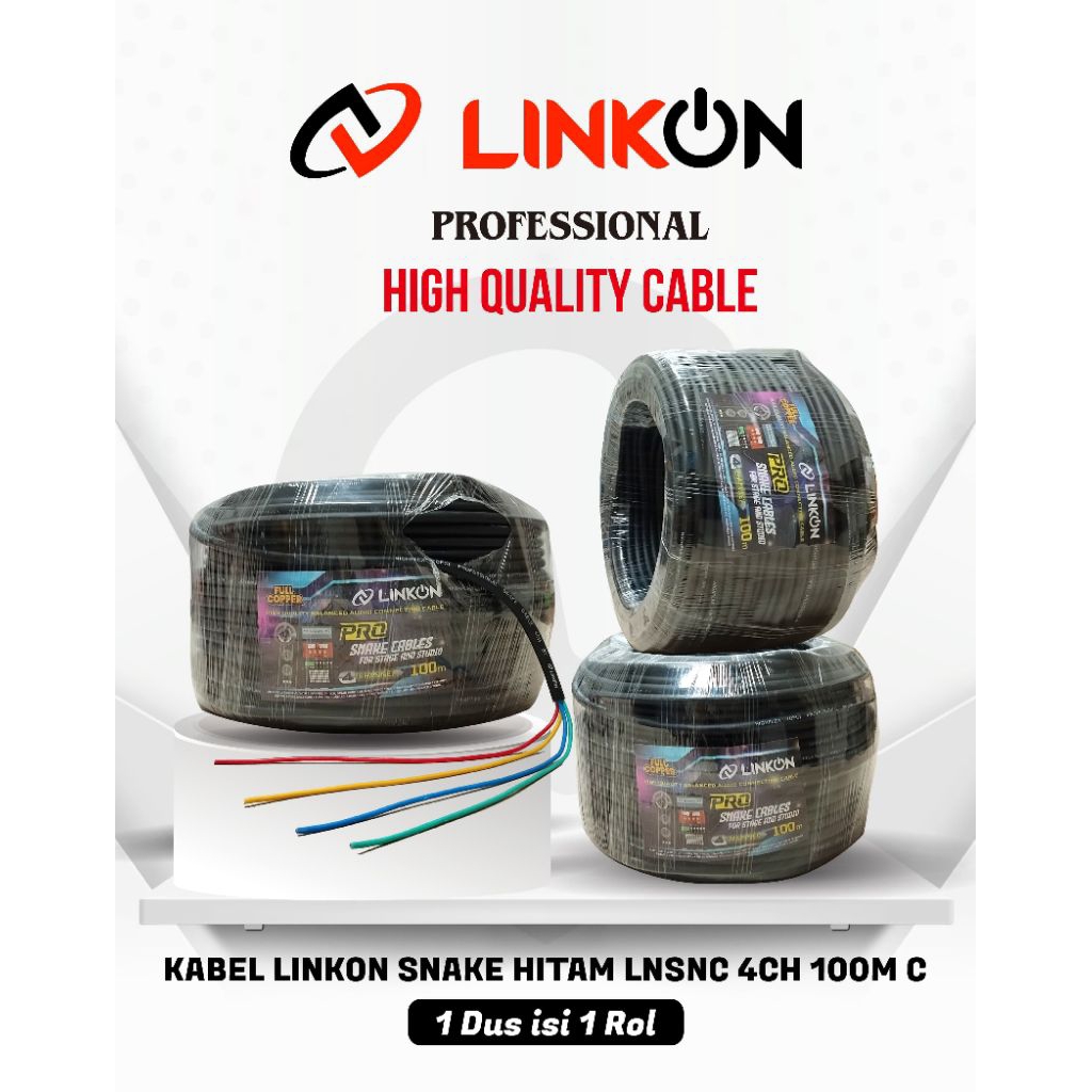 1meter Kabel Snake Linkon Isi 4/snake Cable 4ch Original