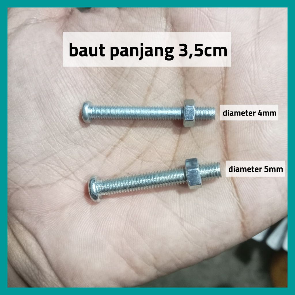 Baut mata obeng plus diameter 4mm ( baut 6 ) / 5mm ( baut 8 )