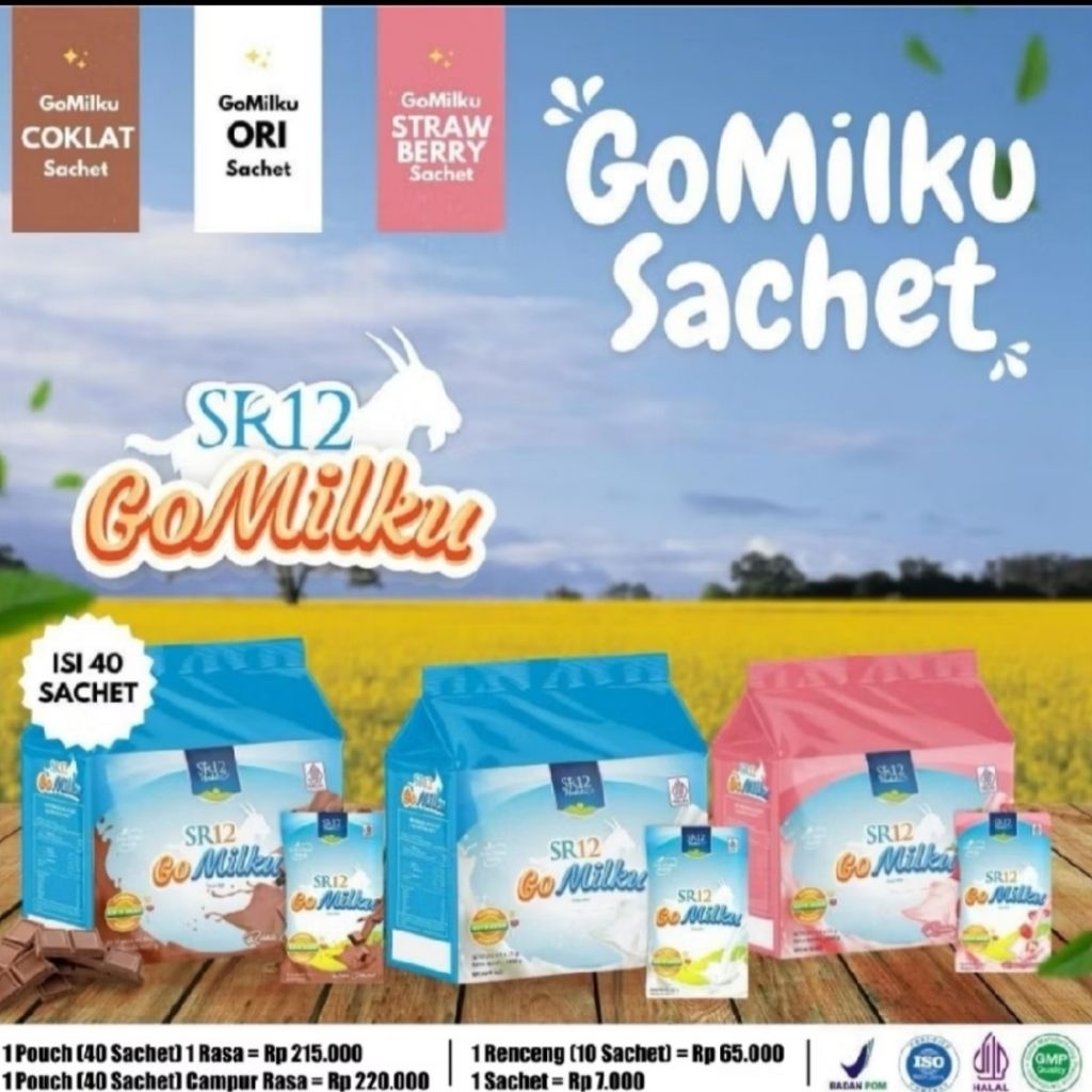 

SR12 GoMilku Susu Kambing Etawa Herbal Sachet isi 40pcs Lebih Praktis dan Ekonomis