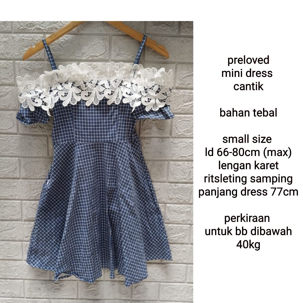 preloved mini dress cantik bunga putih mini petite wanita modern remaja viral panjang diatas lutut d