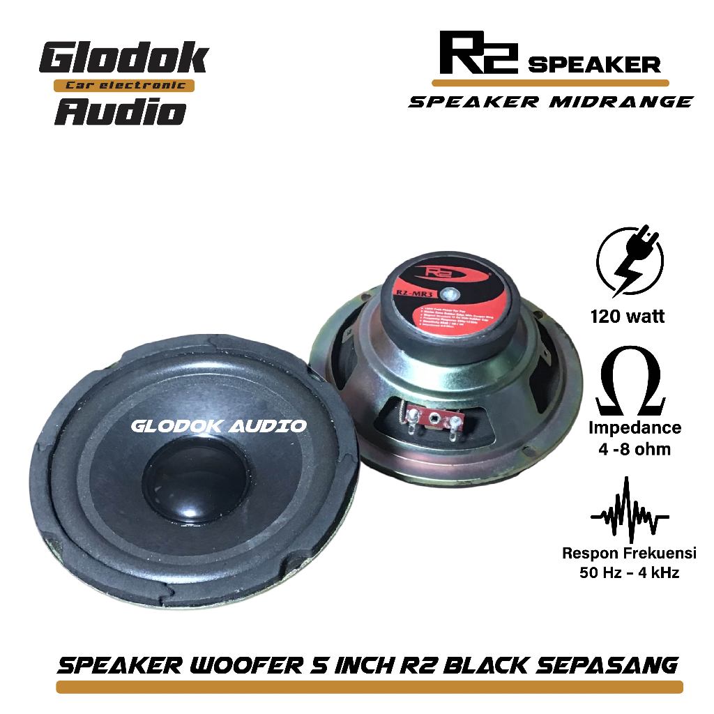 Speaker woofer  5 inch R2 Sepasang
