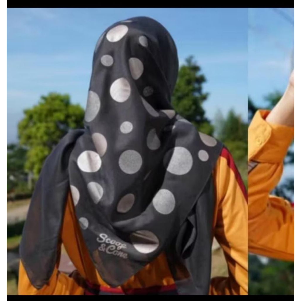 preloved kerudung voal scoop&cone jilbab segi empat scoop and cone monel scoop n cone gliter polkado