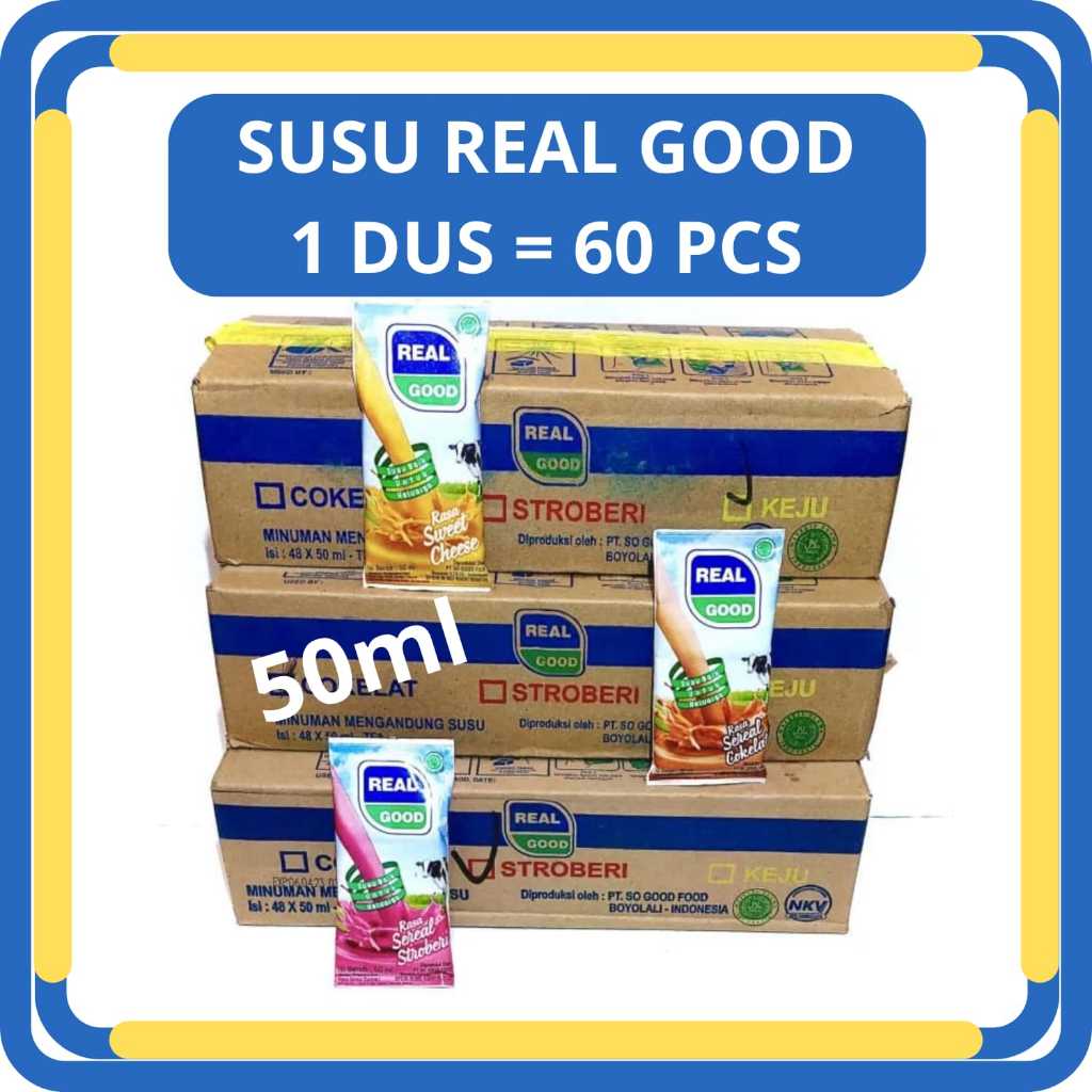 Susu Real Good 1 Dus Isi 60 pcs 50ml Varian Rasa