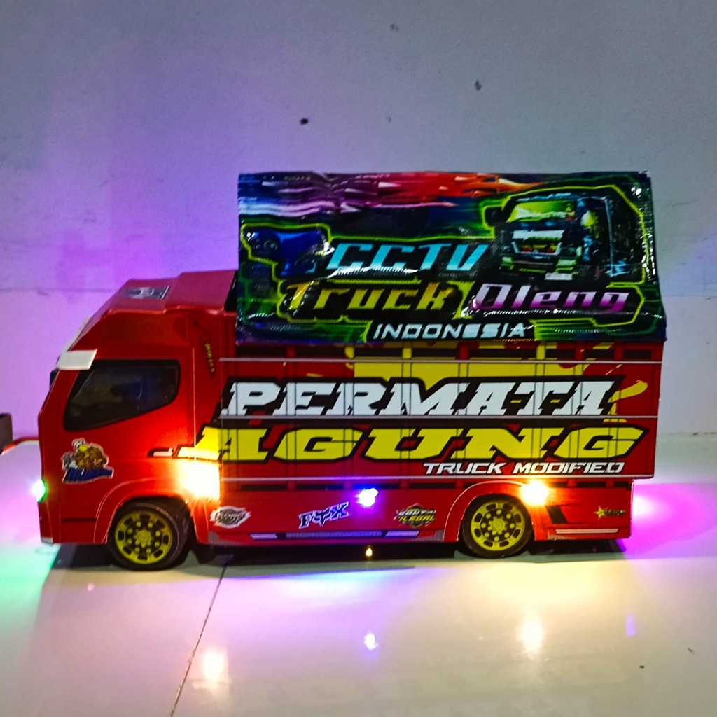 MINIATUR TRUK OLENG FULL LAMPU RGB PERMATA AGUNG