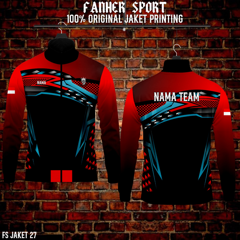 Jacket switer track custom voli volley volleyball  Pria Cowo Cewek Wanita Fullprinting FREE NAMA - L