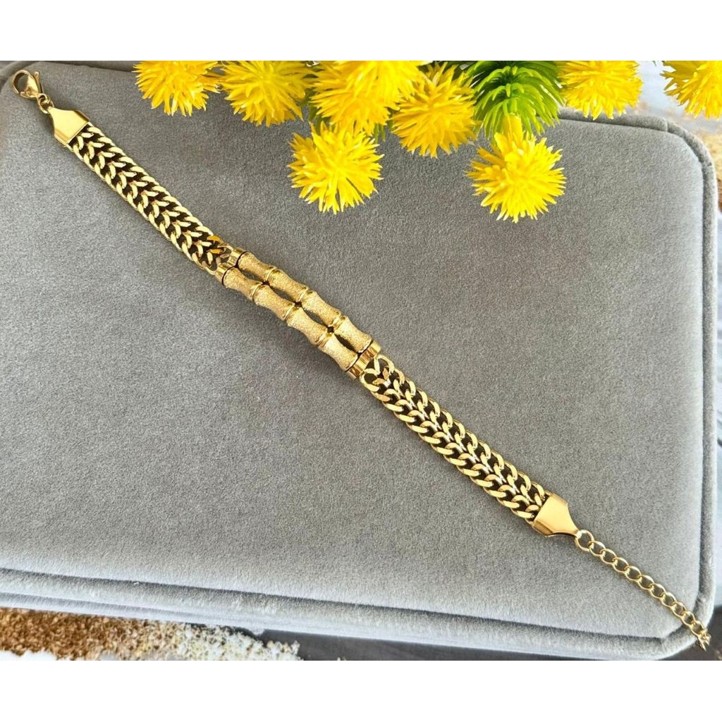 Gelang plat bambu titanium