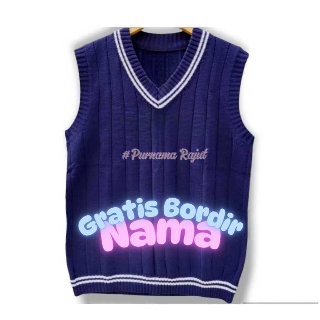 VEST RAJUT - ROMPI PRIA WANITA PREMIUM  WARNA NAVY HITAM ABU CREAM COKSU MERAH MAROON