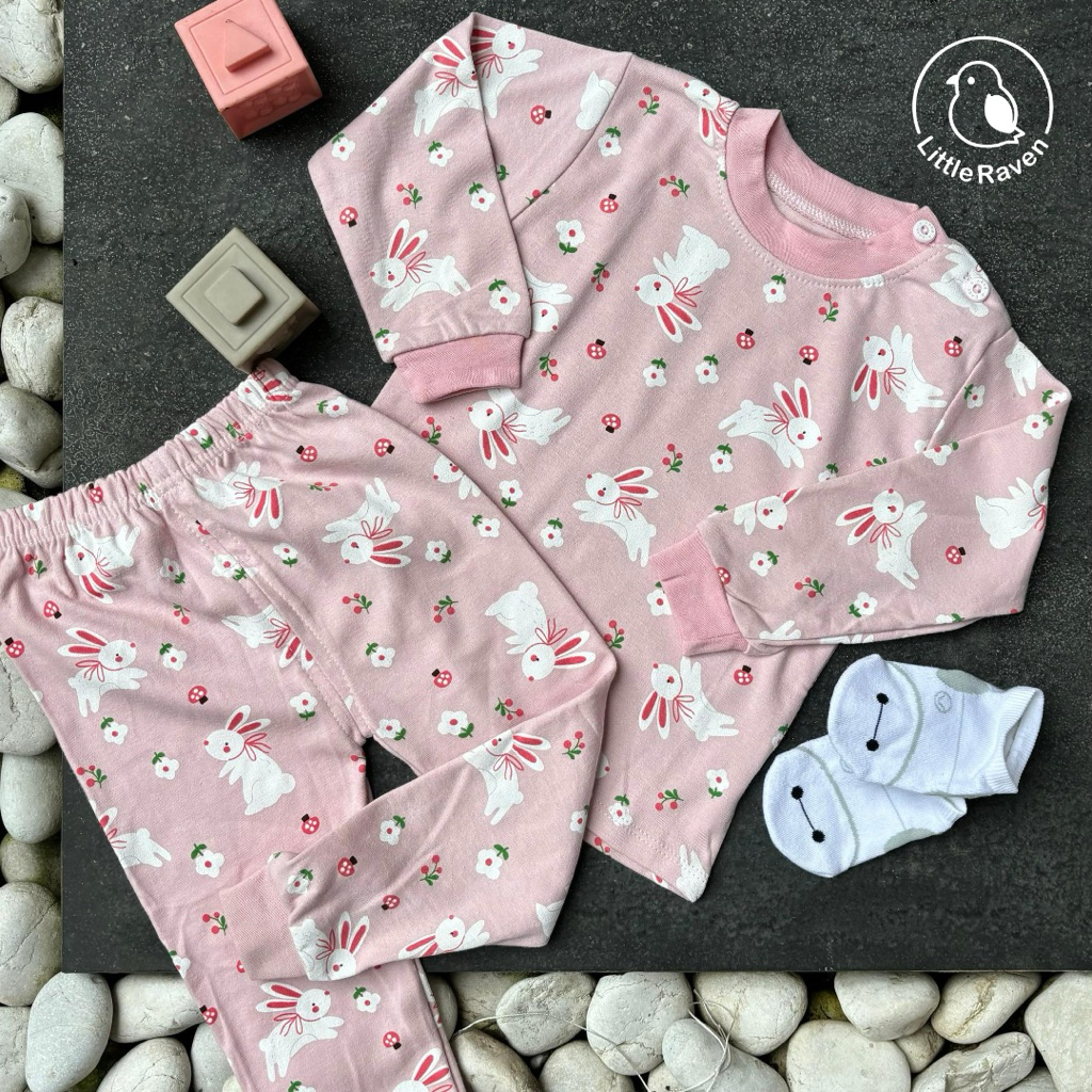LITTLE RAVEN - Rabbit Pajama Set | piyama anak / baju tidur kelinci anak laki laki perempuan / one s