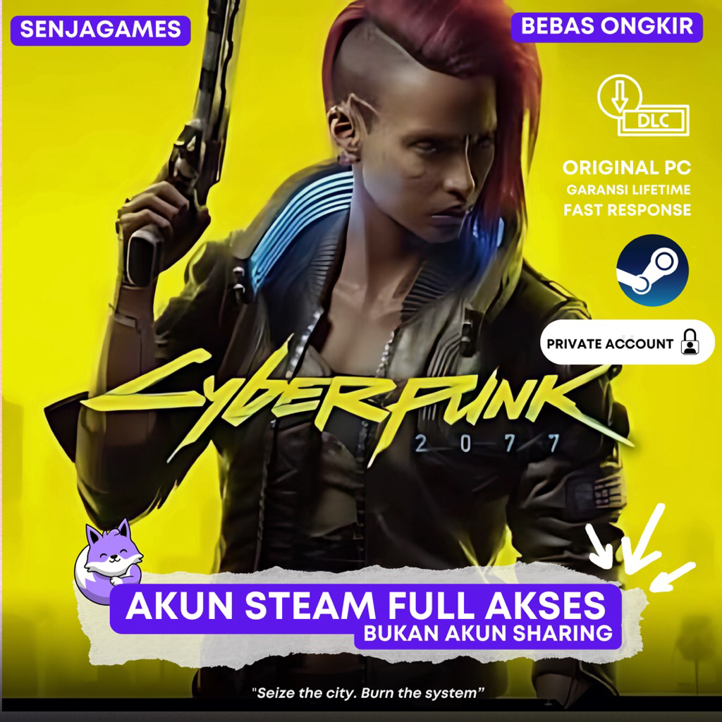 AKUN STEAM ISI GAME CYBERPUNK 2077 ORIGINAL PC GAME TERMURAH