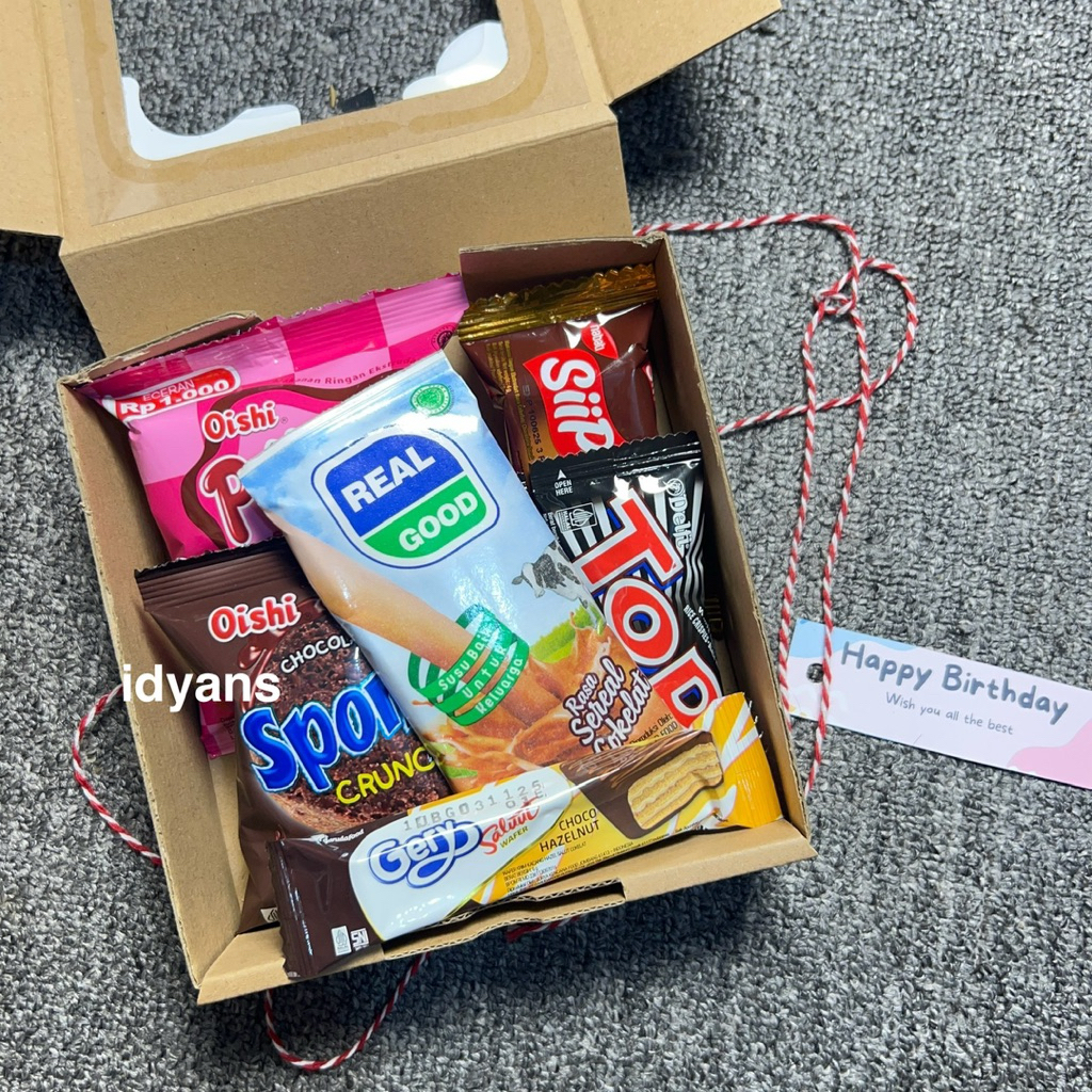 

BEST SELLER GIFTBOX SNACK TRANSPARAN / KADO GRADUATION / KADO ULANG TAHUN / HADIAH LOMBA / SEMPRO /