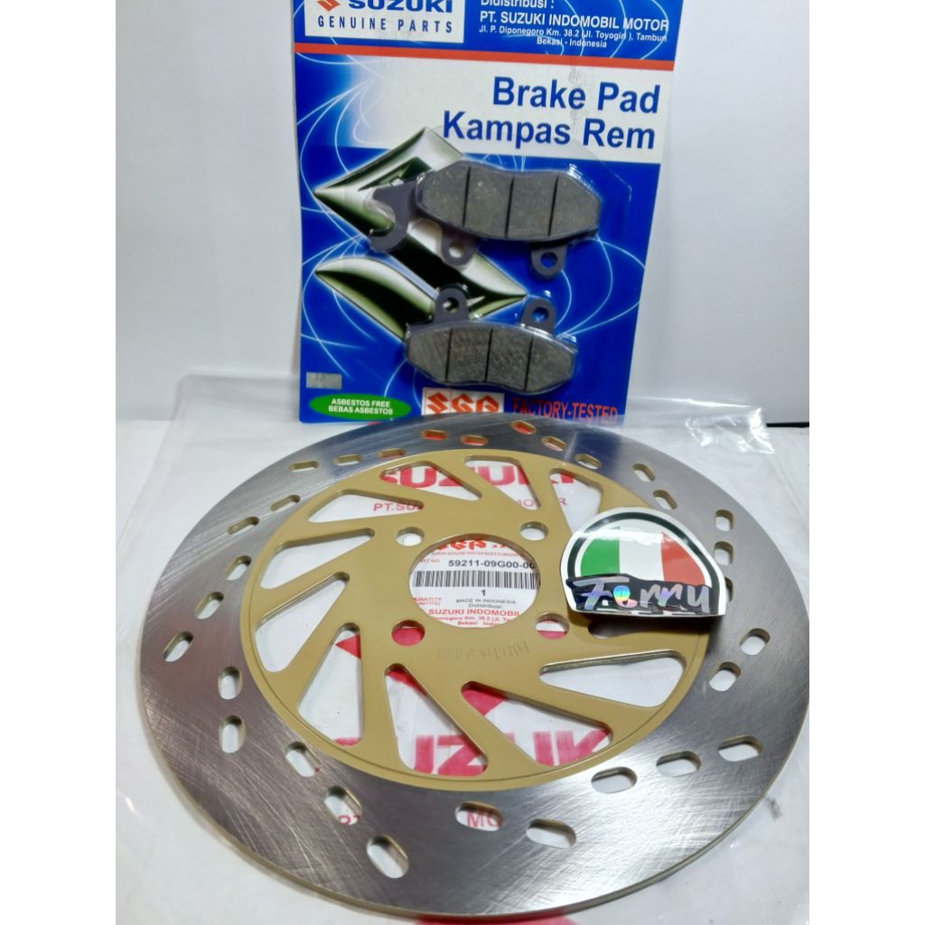 piringan rem depan + kampas depan smash , smash 110, shogun 125