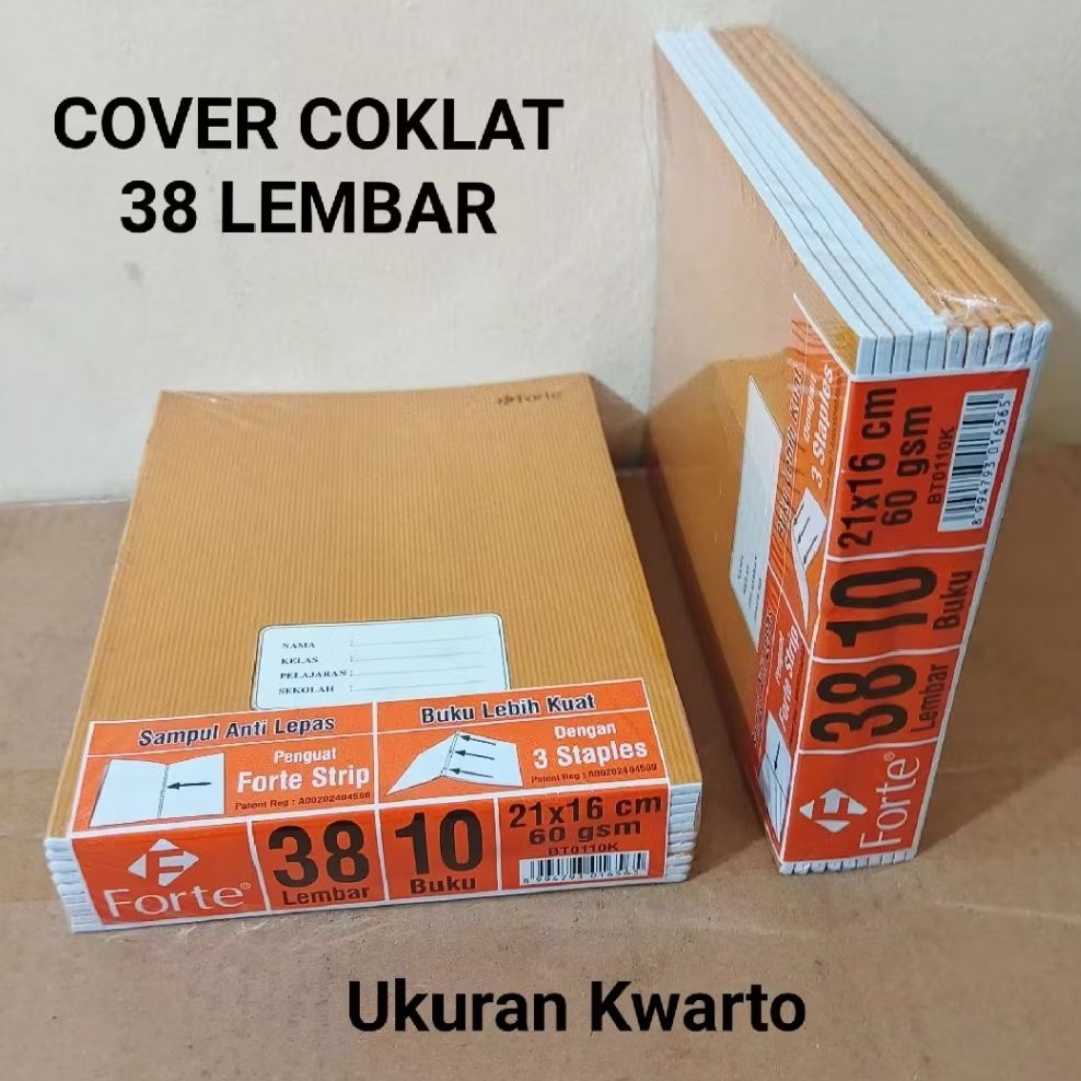 

1 Pak Buku Tulis 38 Lembar,58 Isi 10 Pcs COVER COKLAT ( Packing Aman )