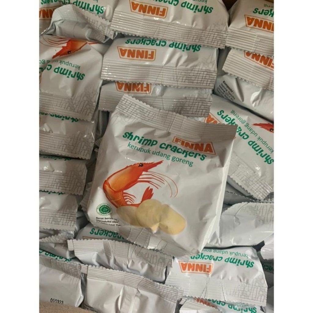 

FINNA Kerupuk udang/bawang goreng 10gr matang siap makan