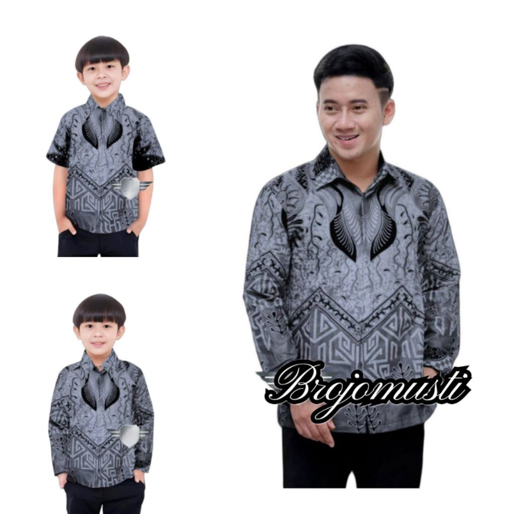 Couple Batik Ayah  Dan Anak Laki Laki - Kemeja Batik Ayah Dan Anak Lengan Pendek - Couple Ayah Anak