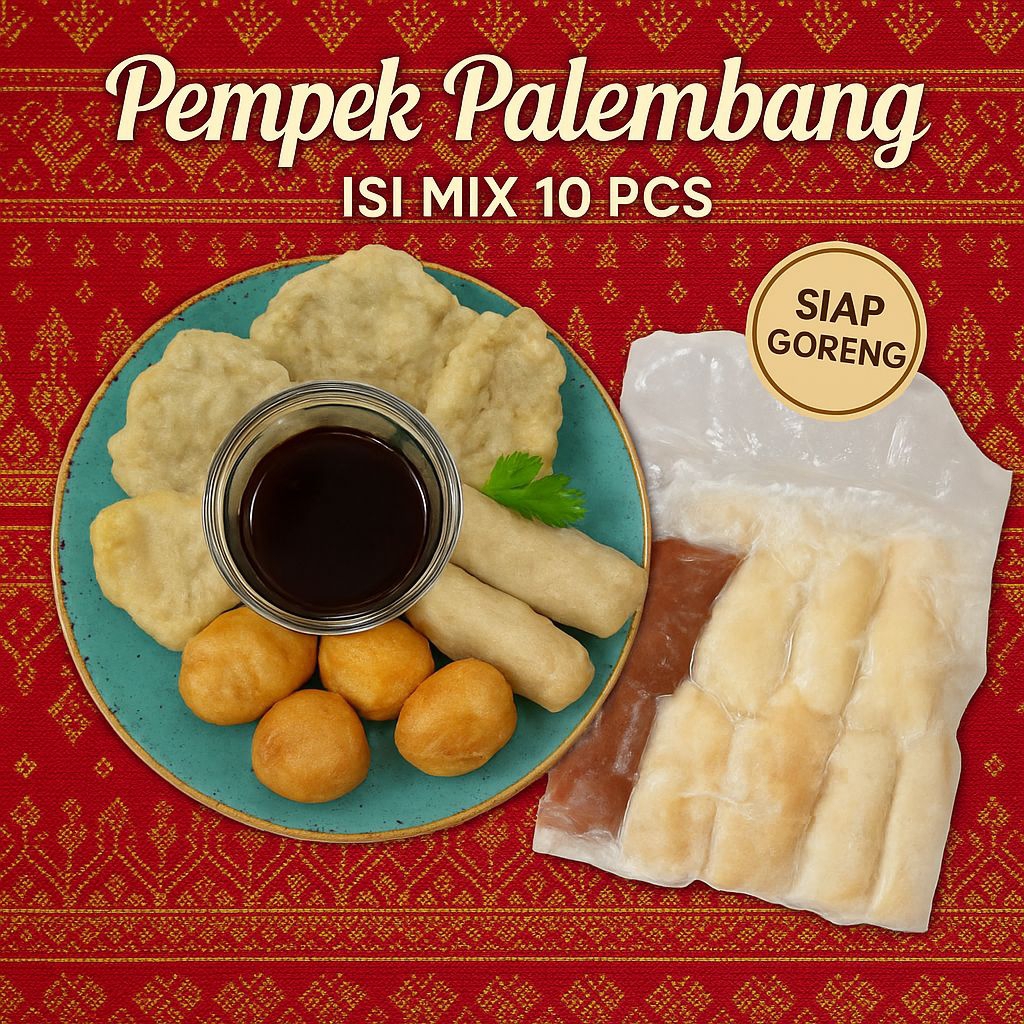 

pempek palembang frozen isi 10pcs ukuran kecil