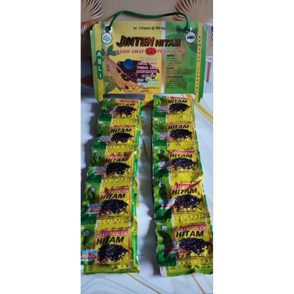 JINTEN HITAM KAPSUL ORIGINAL ASAM URAT PEGAL LINU REUMATIK