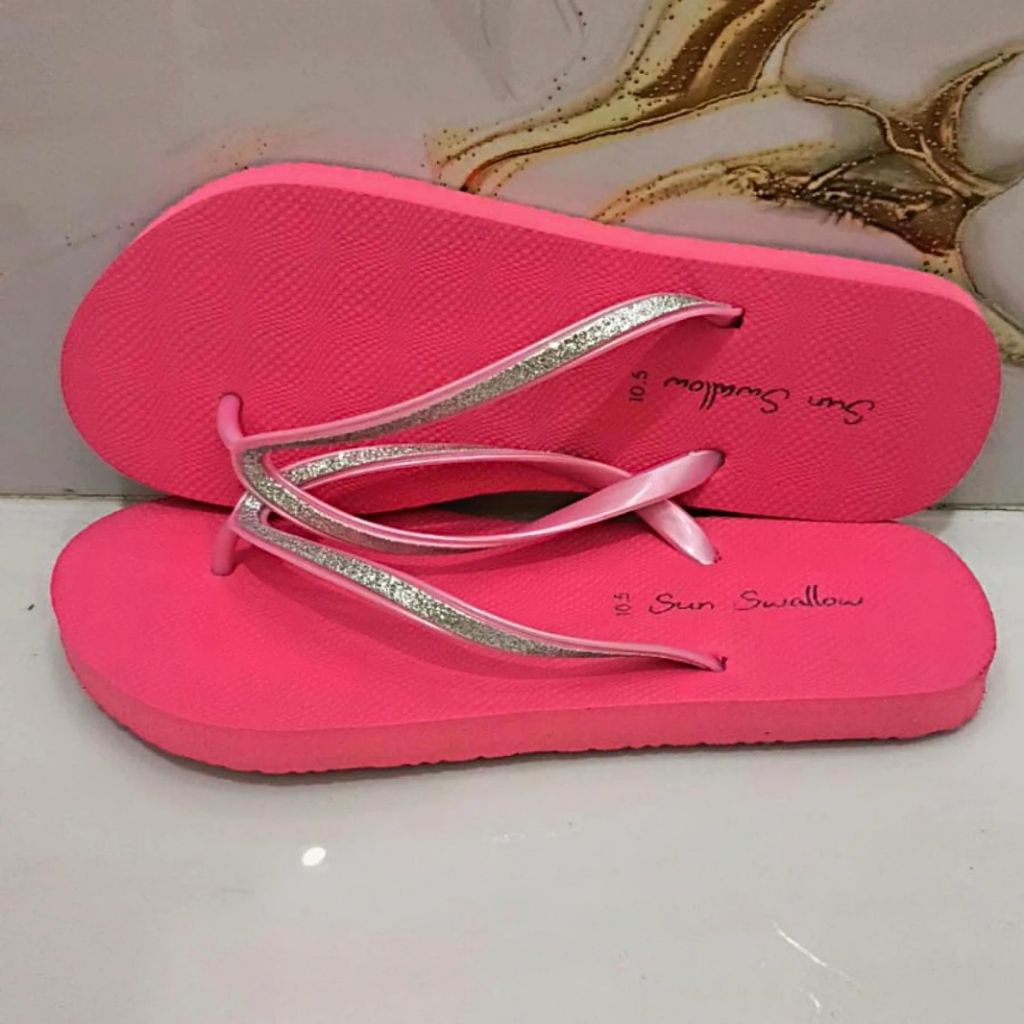 Sun Swallow Crystal Sandal Jepit Wanita