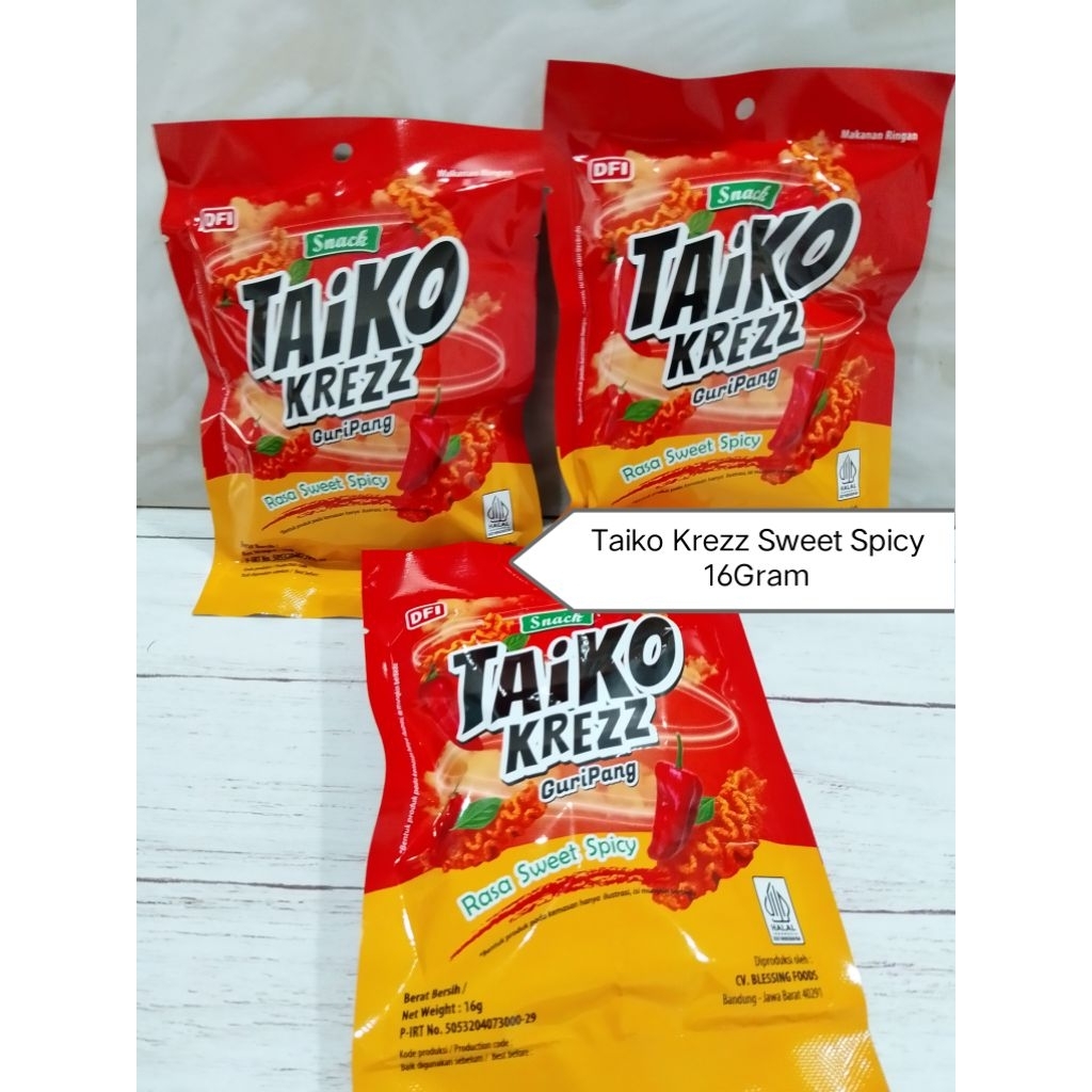 

SNACK VIRAL Taiko Krezz Guripang 16gram @Isi 10x10 ( 1 Dus) Exp aman Ready 2 Varian Rasa