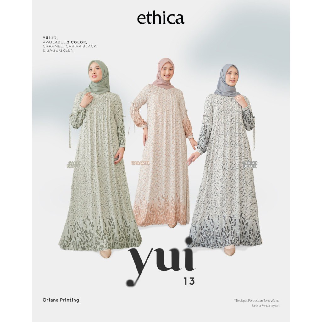 ETHICA YUI 13 GAMIS DRESS WANITA MUSLIMAH TERBARU BEST SELLER TERLARIS ELEGANT DAILY