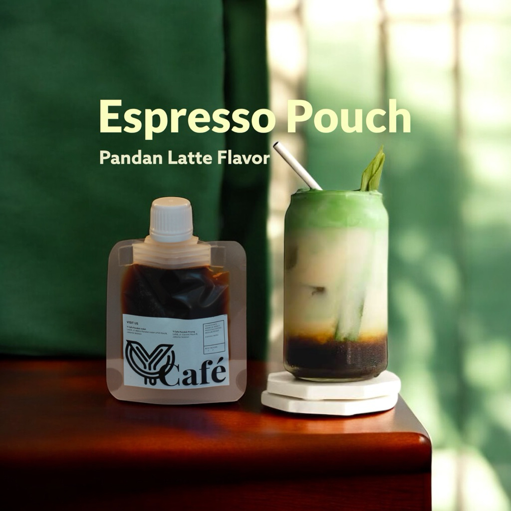 

Special Pandan Latte Espresso Pouch | Kopi Instan 50ml | Praktis Tinggal Tuang By Y Cafe