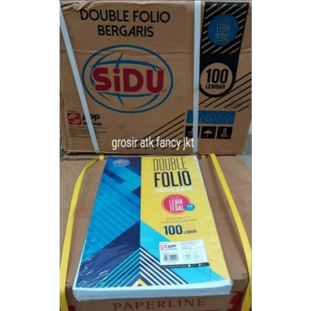 

( 1 Karton ) Kertas Double Folio Bergaris Garis Sinar Dunia Sidu SD 100 200 Lembar 70 GSM