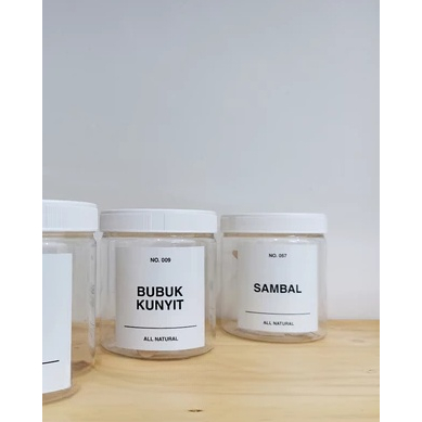 WOODSHELF Botol Tempat Wadah Penyimpan Makanan Toples Bumbu Dapur Stiker Lebel Estetik Anti Air