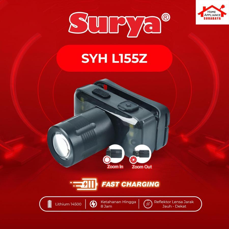 SURYA Senter Kepala Cas LED ZOOM  Cahaya Putih