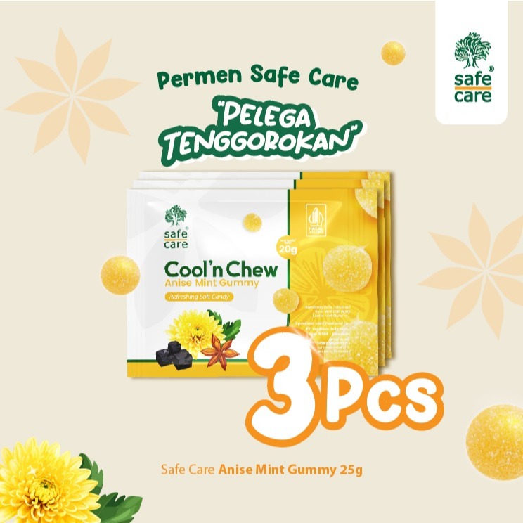 

Paket Beli 3 Pcs Safe Care Anise Mint Gummy - Permen Jelly