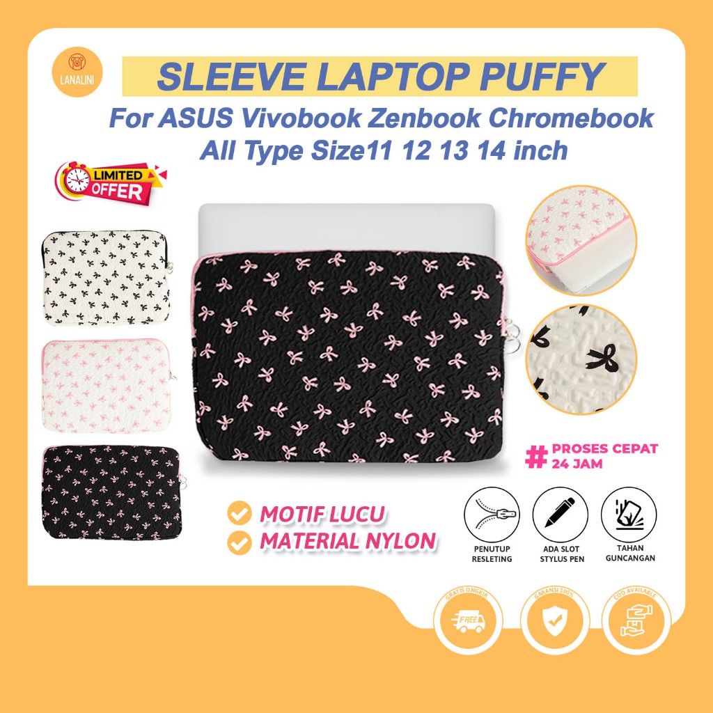 Tas Laptop Puffy 11 12 13 14 Inch Sleeve Case Cover ASUS Vivobook Zenbook Flip S14 Pro Expertbook V1
