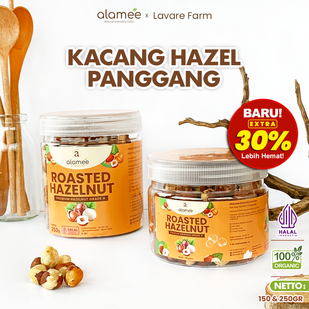 

ALAMEE Kacang Hazelnut Panggang Roasted Nut Cemilan Matang Renyah Oven BUMA