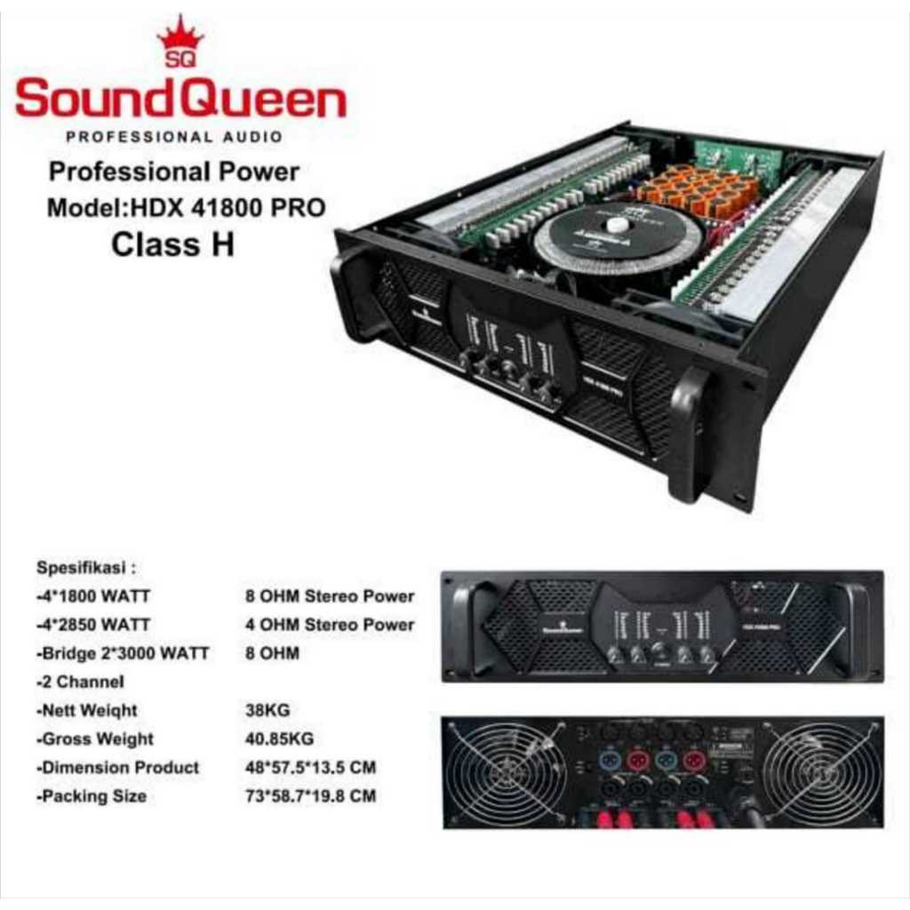Power Amplifier Soundqueen 4 Channel HDX41800 Pro
