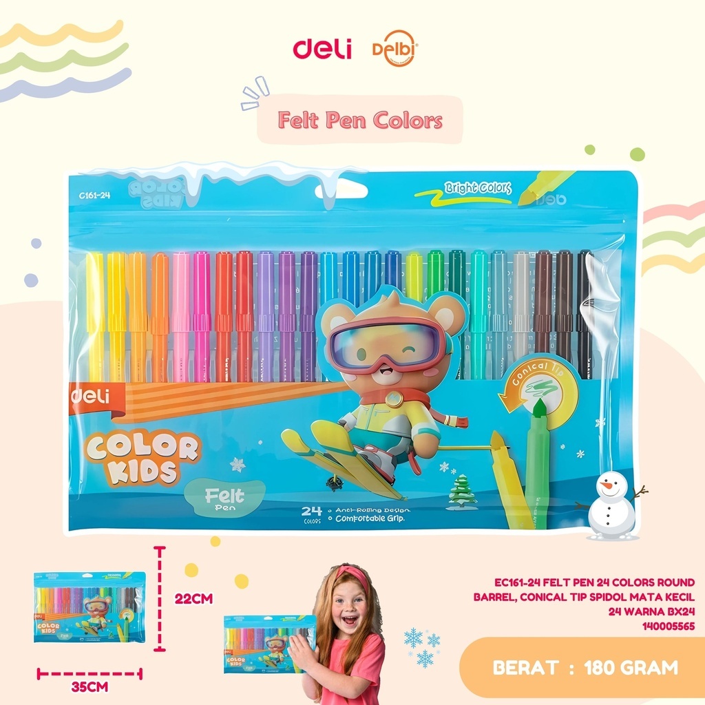 

DELI PEN TIP MATA KECIL PENSIL WARNA WARNI