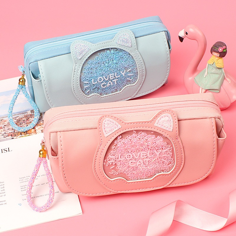 

[Ready] Tempat Pensil Resleting Glitter Animal | Glitter Animal Pencil Case