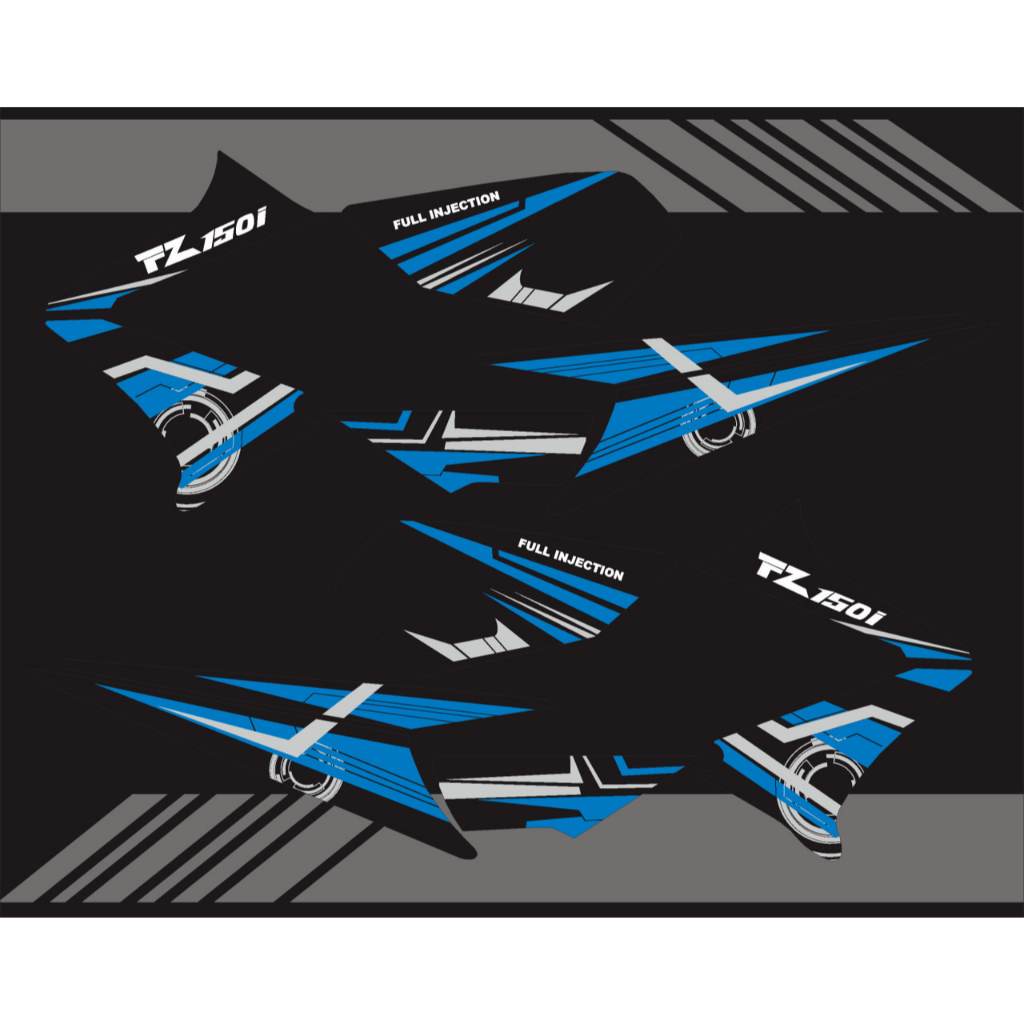 STIKER STRIPING VARIASI YAMAHA VIXION LAMA TAHUN 2007-2012 GRAFIS FZ150i BIRU