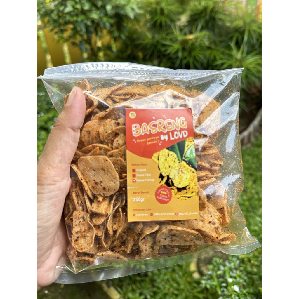 

Basreng by LOVD rasa Pedas Mantap Daun Jeruk Berat 250gr