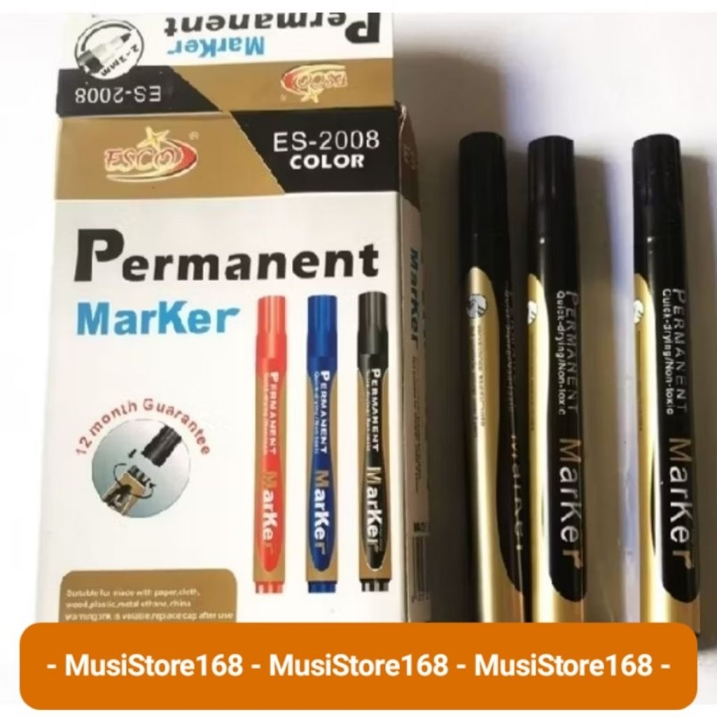 

MS168 - Spidol Esco Permanent Maker ES 2008 ( Tidak Bisa di Hapus ) Warna Hitam.