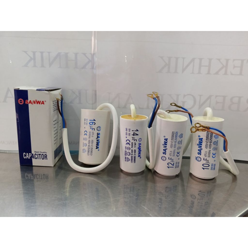 Kapasitor Bulat / Kapasitor Pompa Air 10UF 12UF 14UF 16UF - Sanwa