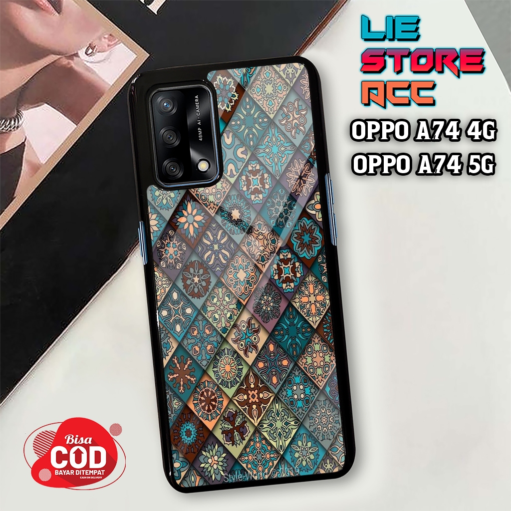 liestore_acc Case OPPO A74 4G / OPPO A74 5G Motif [ BATIK ] Hp Glossy Casing Hardcase Softcase Bisa 