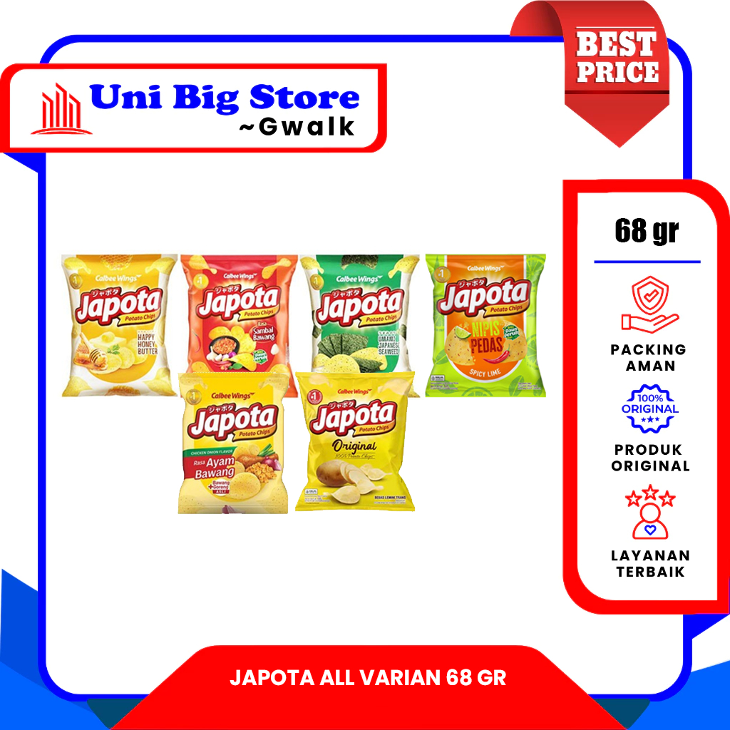 

JAPOTA POTATO CHIPS KRIPIK KENTANG ALL VARIANT - 68 gr