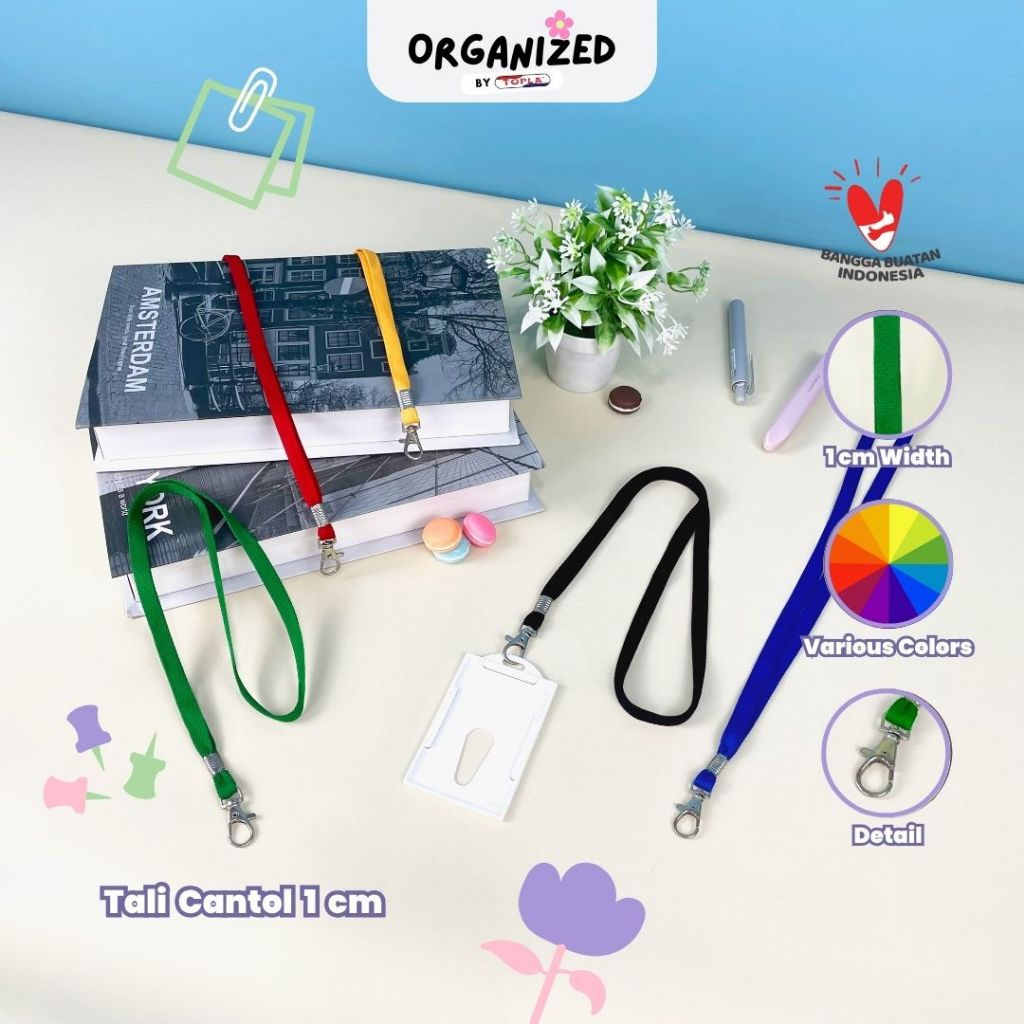 

Tali cantol 1 Cm tali lanyard id card kartu identitas pengenal Topla