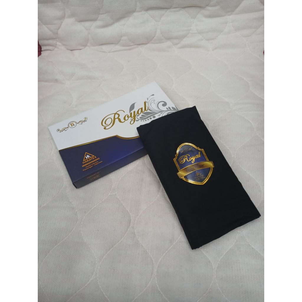 sarung royal gajah beduk gbr polos los hitam dan putih