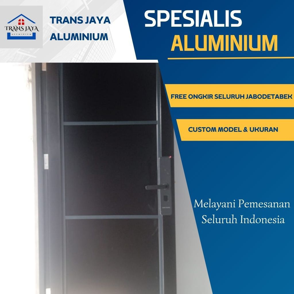 PINTU ALUMINIUM SWING DENGAN SMARTLOCK 70 x 200