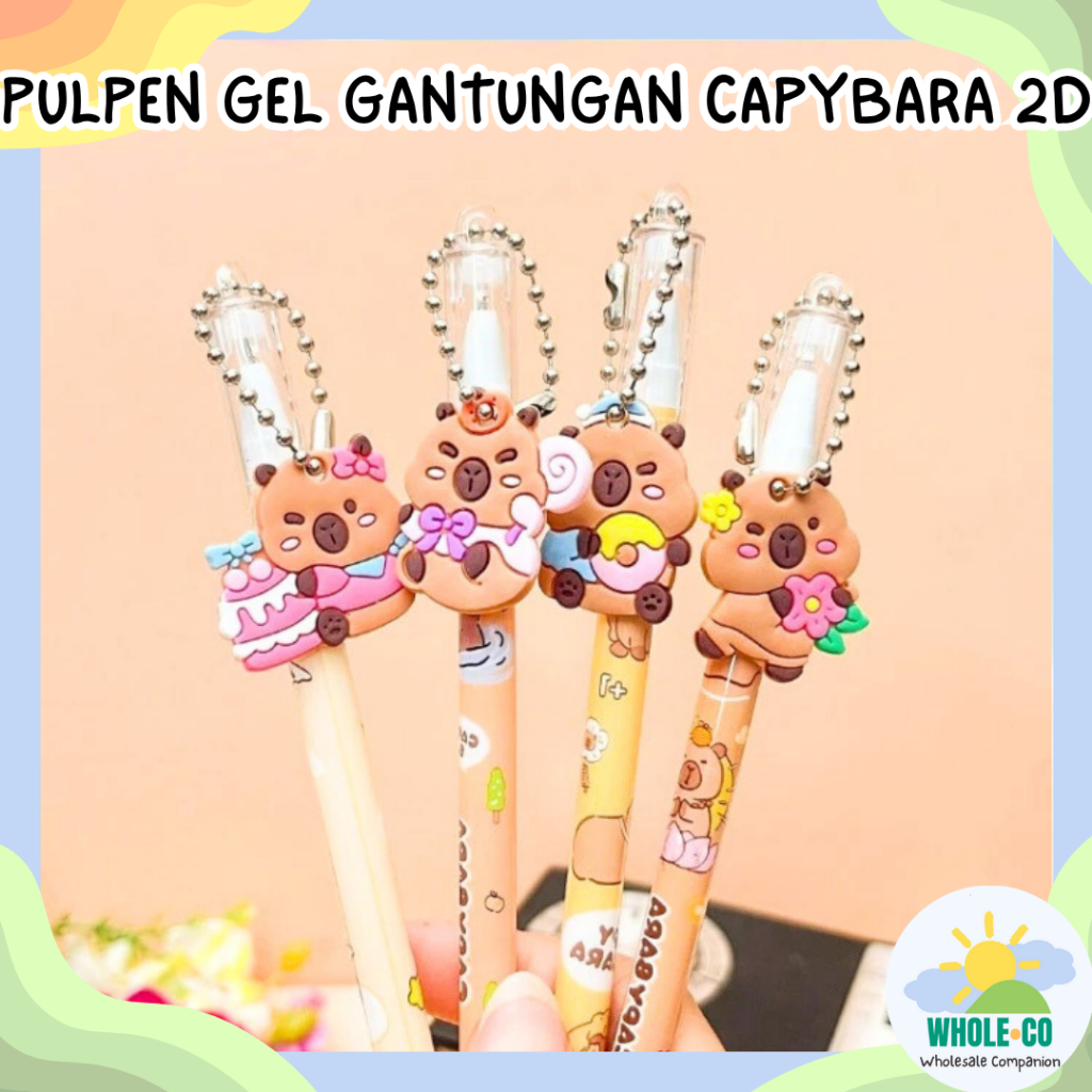 

Whole.Co Pulpen Gel Gantungan Capybara 2D Premium Hewan Kapibara Lucu Unik Imut Termurah Grosir Cod