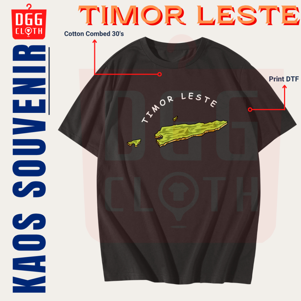 DGG Kaos Oleh-Oleh Timor Leste Black Tshirt Baju Souvenir Dili City Dewasa Anak Type 1