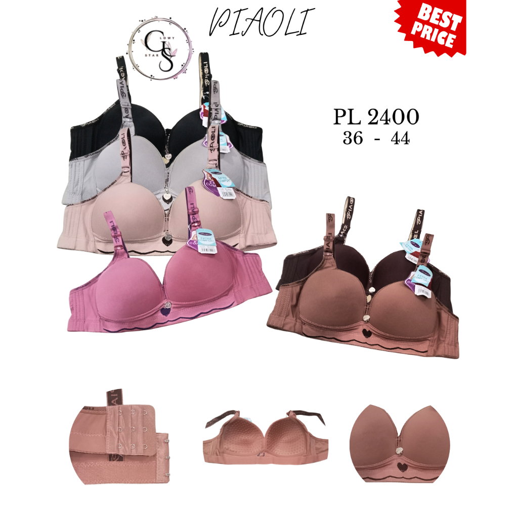 BH BRA Piaoli Cup Besar | BH Wanita Kait 3 | Lembut | jumbo | big size | model motif Love | import