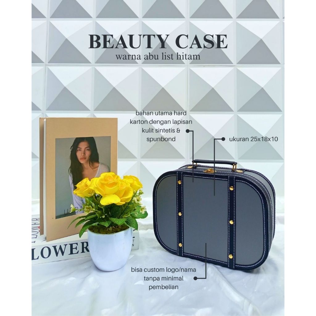 

Hardbox Hampers | Giftbox Souvenir Ulangtahun Anak | Beauty Case Warna Abu