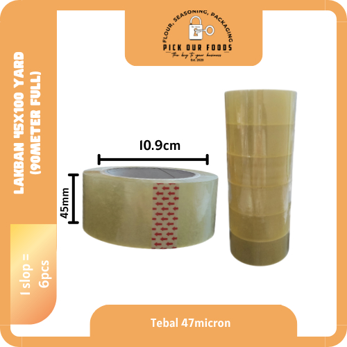 

[KHUSUS PEMBELIAN 1DUS] Lakban Bening 45mm x 100 yard | Lakban 45x100 | Lakban Bening 1 DUS
